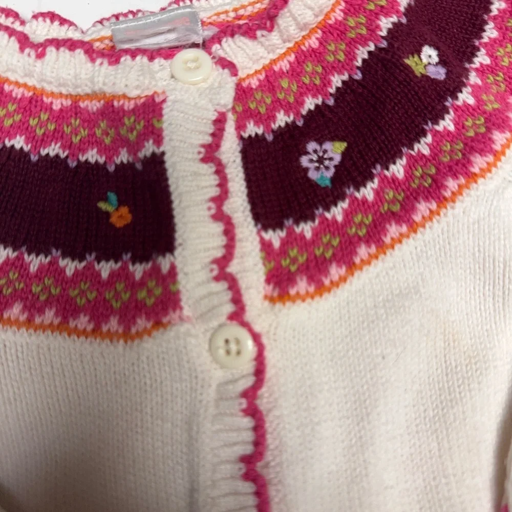 Vintage Gymboree‎ Pink and White Knit Cardigan